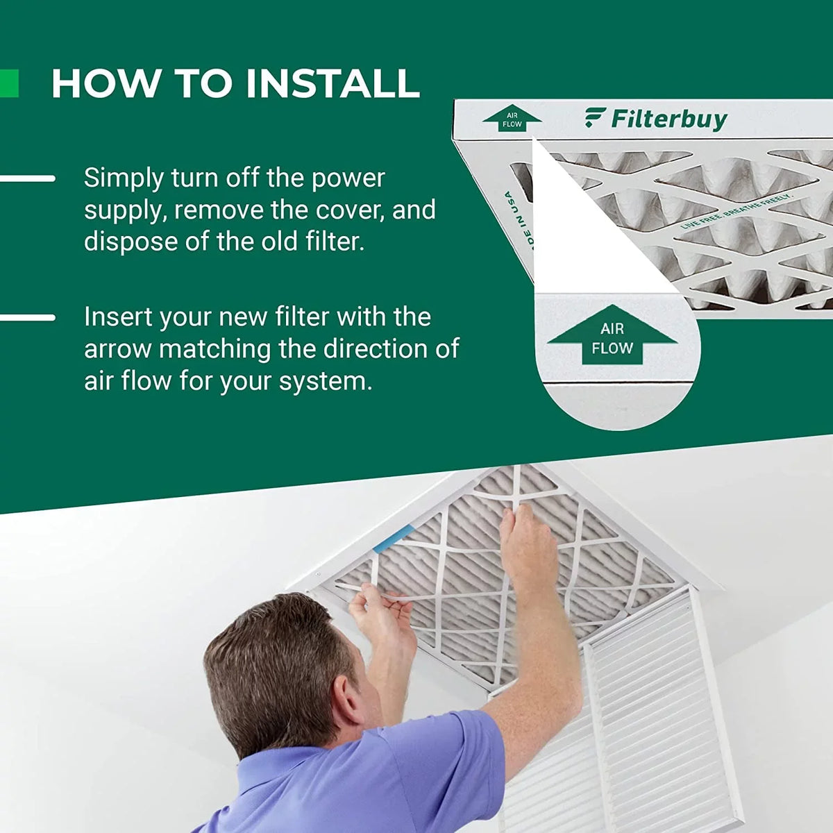 Filterbuy 10x20x1  13 Pleated   Furnace Air Filters (2-Pack)