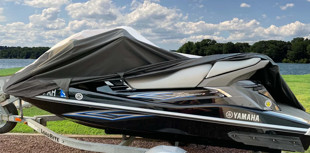 '-  JetSki Cover Compatible for Kawasaki 130Di 1999-2004 Jet Ski Watercraft Cover Black/Grey 2 Seater