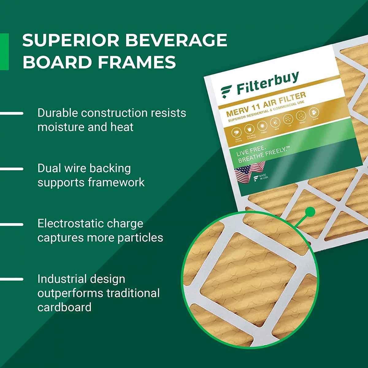 Filterbuy 11.5x21x2  11 Pleated   Furnace Air Filters (2-Pack)