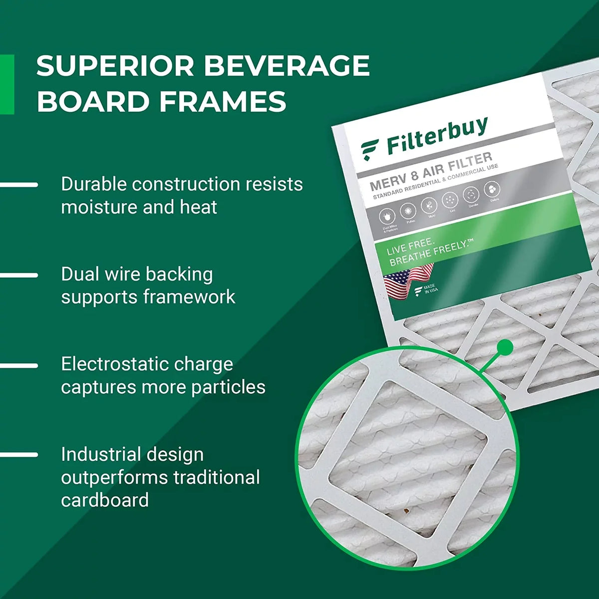 Filterbuy 20x21x5  8 Pleated   Furnace Air Filters for Lennox  / -23 (1-Pack)