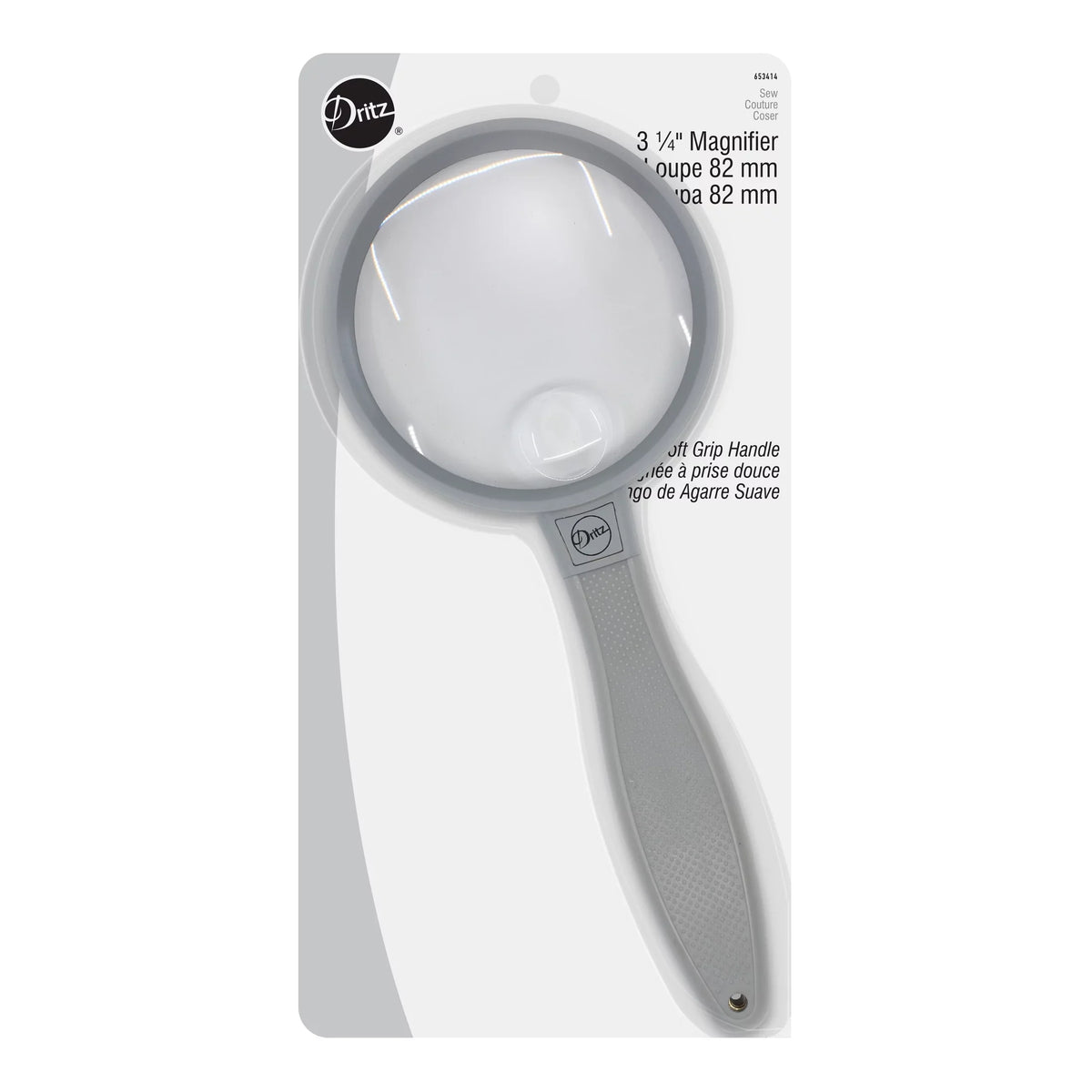 Dritz 3-1/4" Magnifier with Storage Pouch, 2X Magnification, 4X Spot Lens
