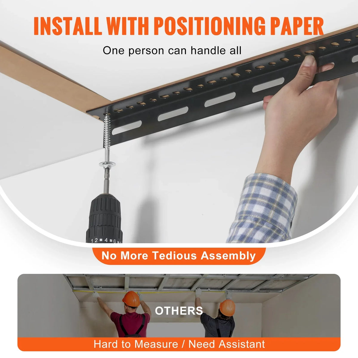 Overhead Adjustable Garage Storage Rack 36x72in Ceiling Rack 550lbs Black